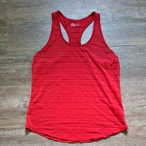 ZYIA HAVANA Red Sleeveless Tank Top with Textured Racerback